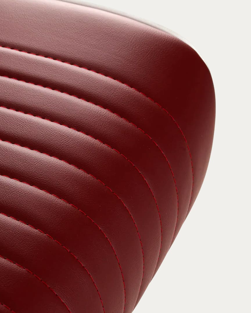 Sillón barbería rojo cromado Visionerio Gabbiano asiento