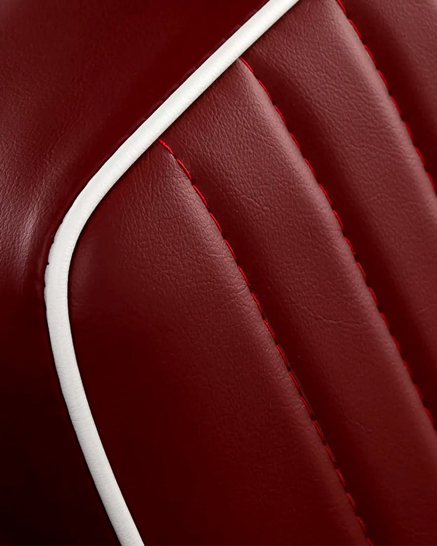 Sillón barbería rojo cromado Visionerio Gabbiano tapicería