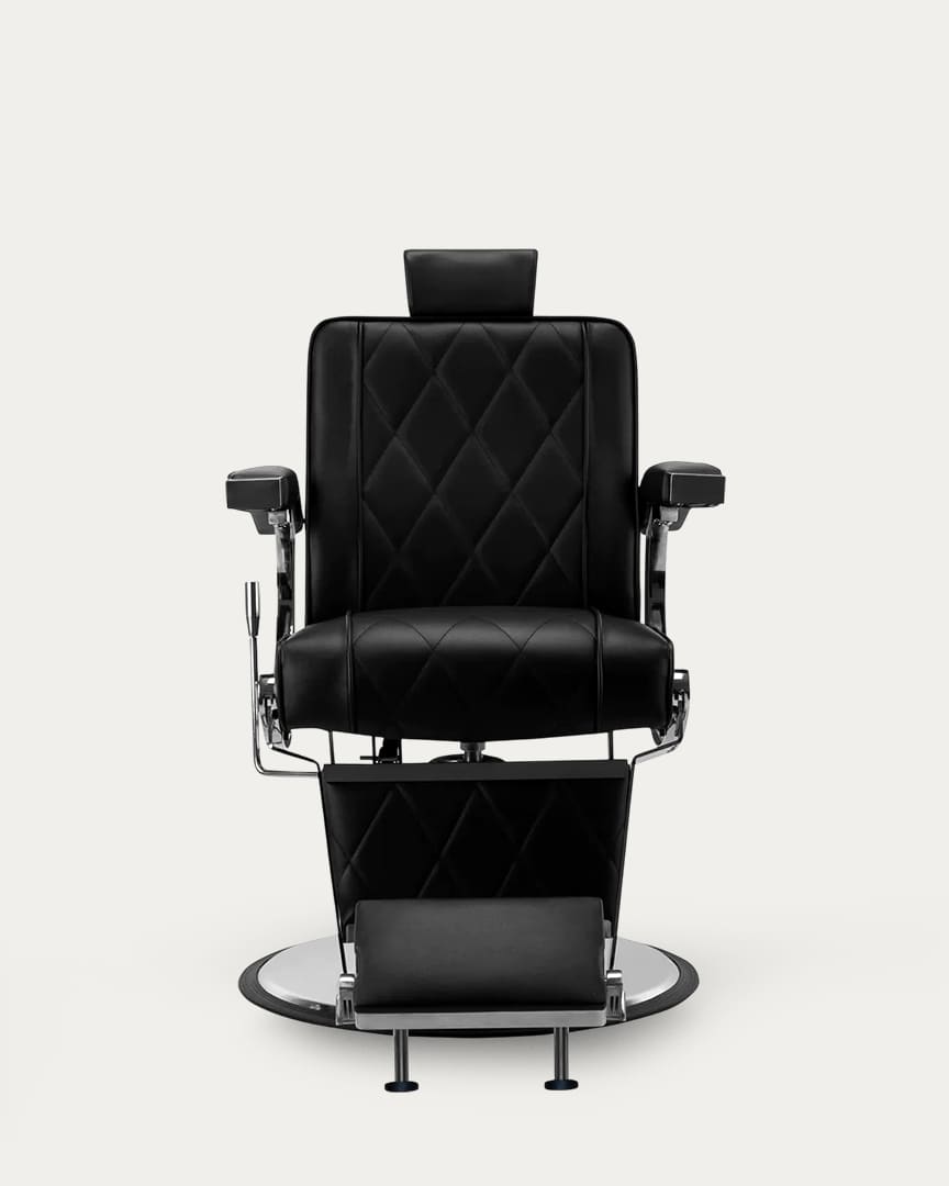 Sillón de barbería negro y cromado BM88066 Hair System