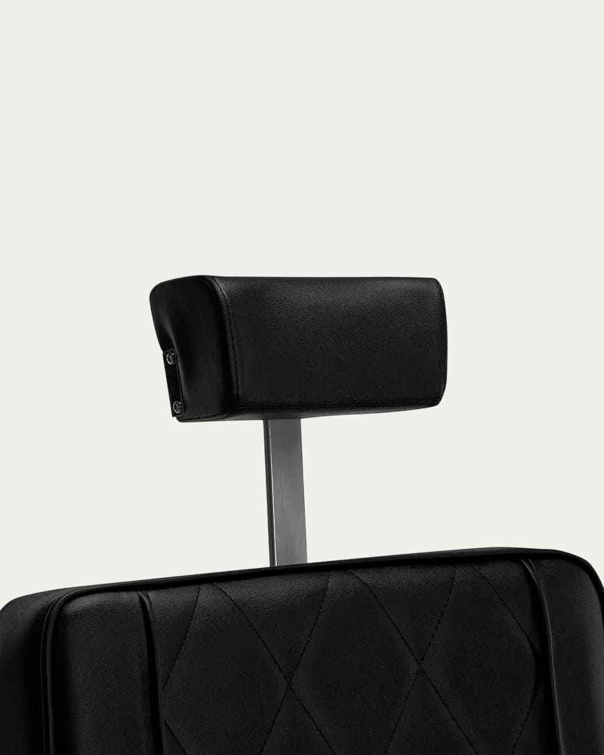 Sillón barbería negro y cromado BM88066 Hair System cabezal extensible