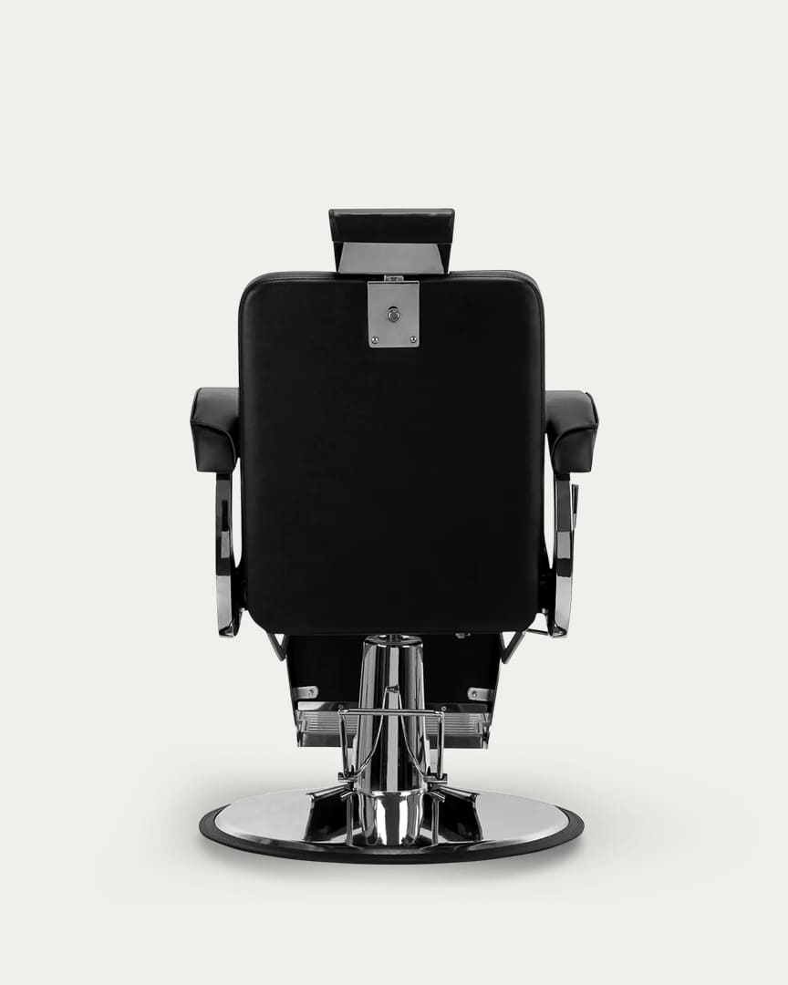 Sillón barbería tapicería negra y cromado BM88066 Hair System