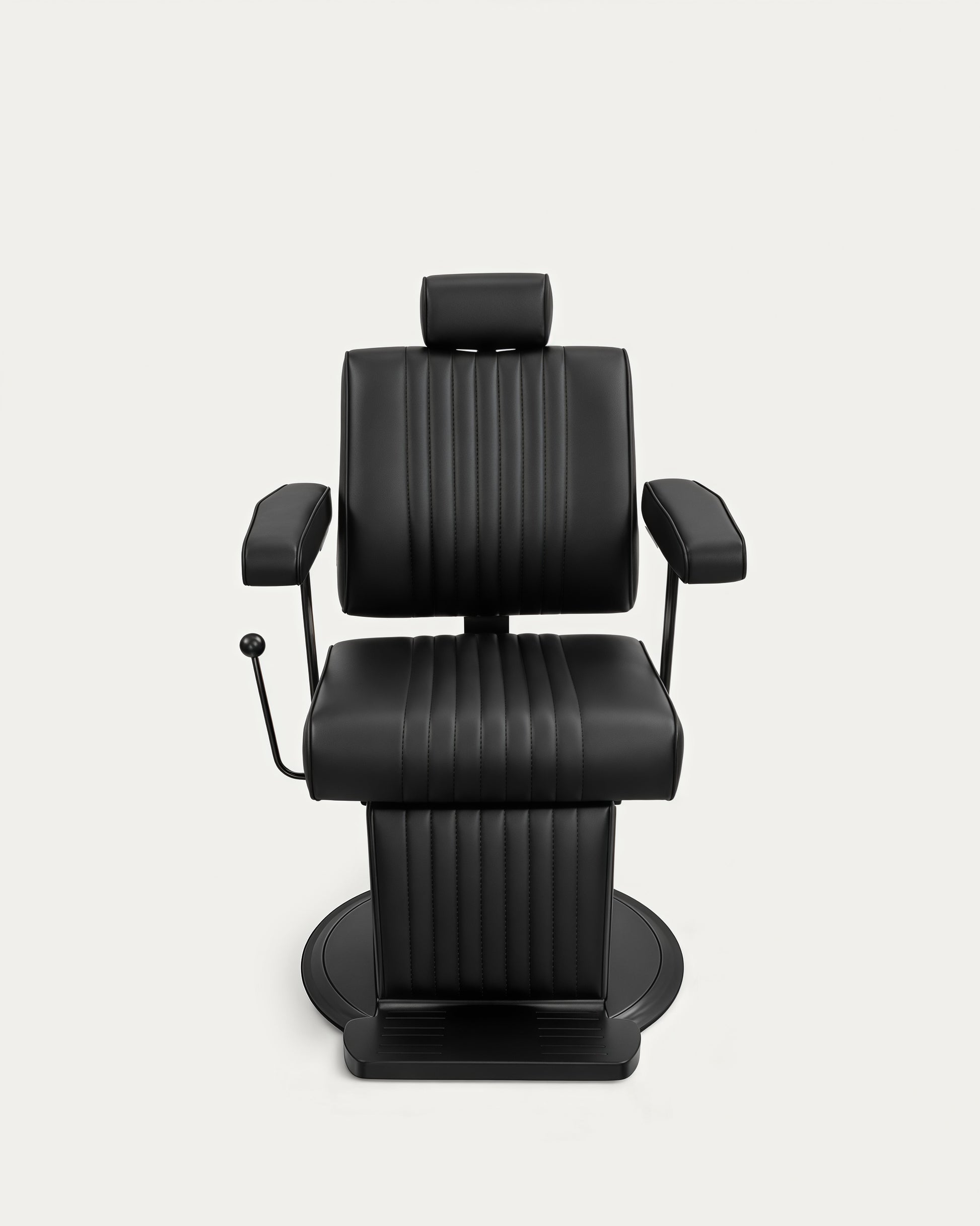 Sillón de barbería vintage con tapicería negra Lupo