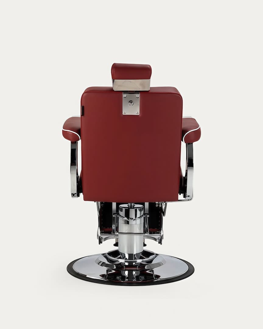 Sillón barbería Visionerio rojo cromado Gabbiano