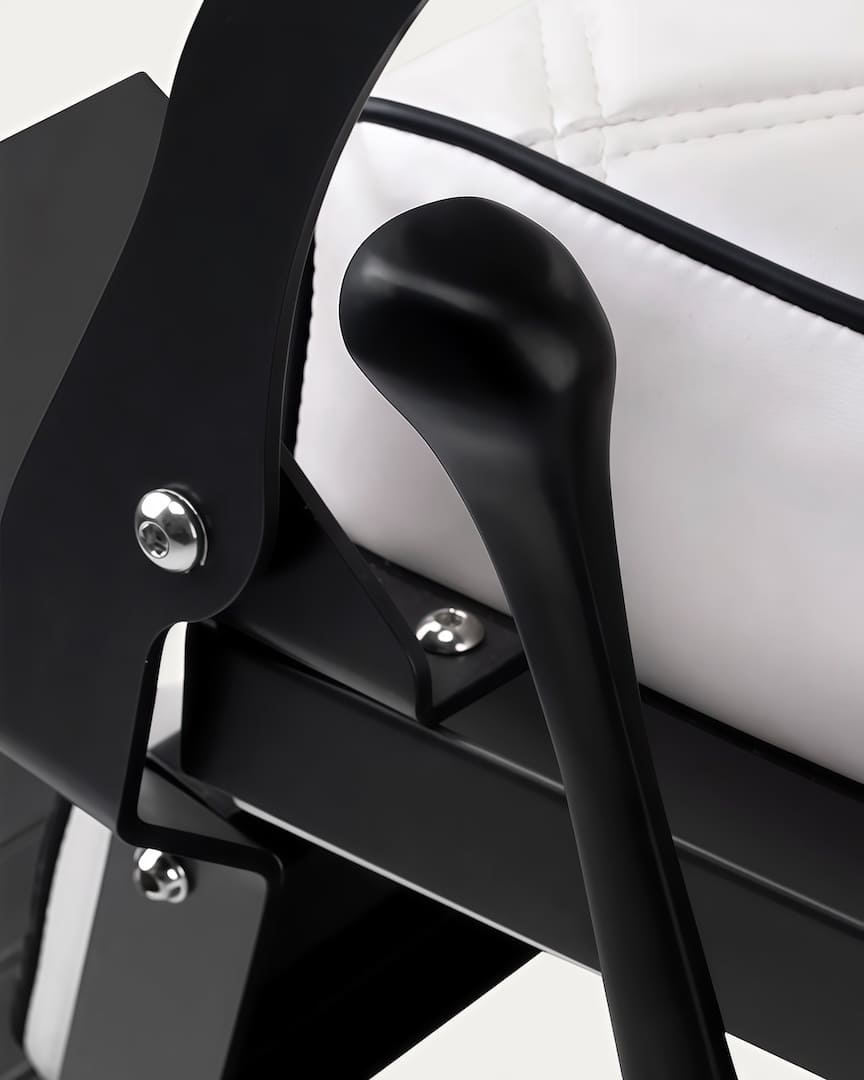 Sillón barbero blanco perla Carlos Extra Gabbiano altura regulable