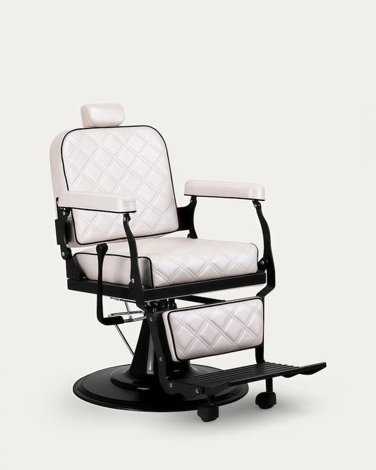 Sillón barbero blanco perla Carlos Extra Gabbiano