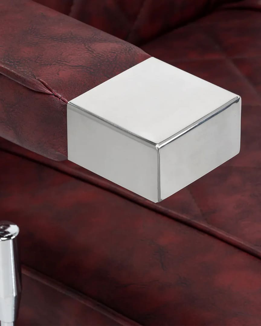 Sillón barbero burdeos y cromado BM88066 Hair System reposabrazos