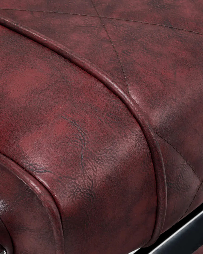 Sillón barbero burdeos y cromado BM88066 Hair System tapicería