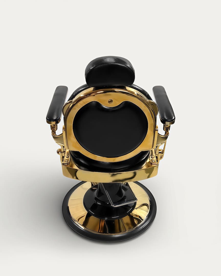 Sillón barbero dorado antiguo negro Yaqui