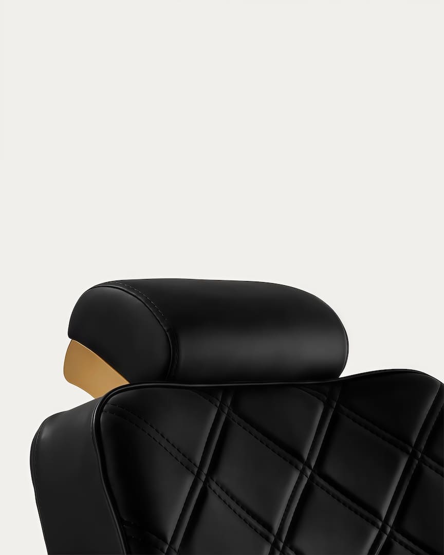 Sillón barbero dorado y negro Gabbiano cabezal basculante