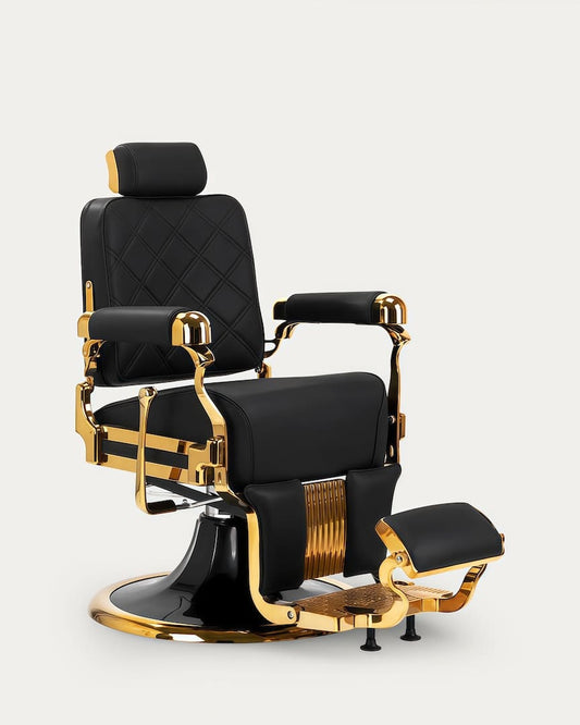 Sillón barbero dorado y negro Gabbiano
