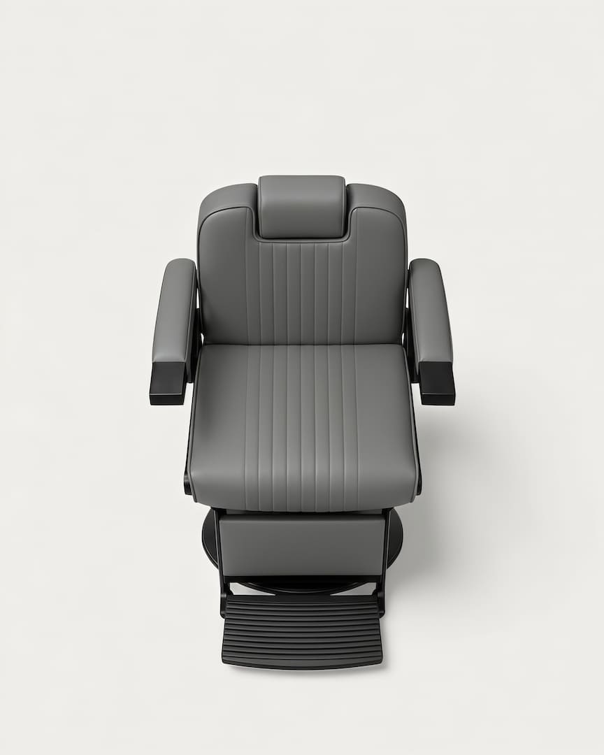 Sillón barbero gris vintage hidráulico Tara