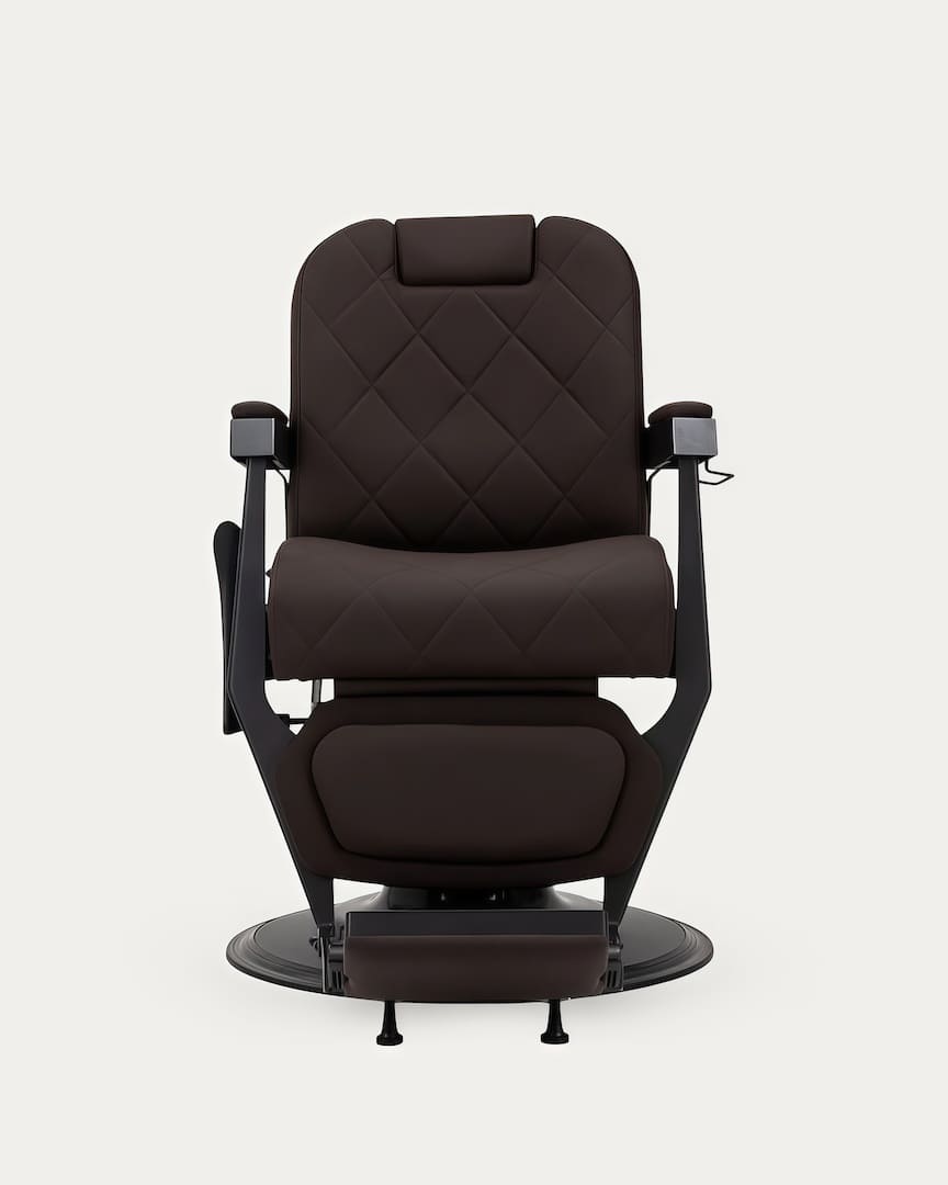 Sillón de barbero con tapicería marrón moderno Bruno Gabbiano