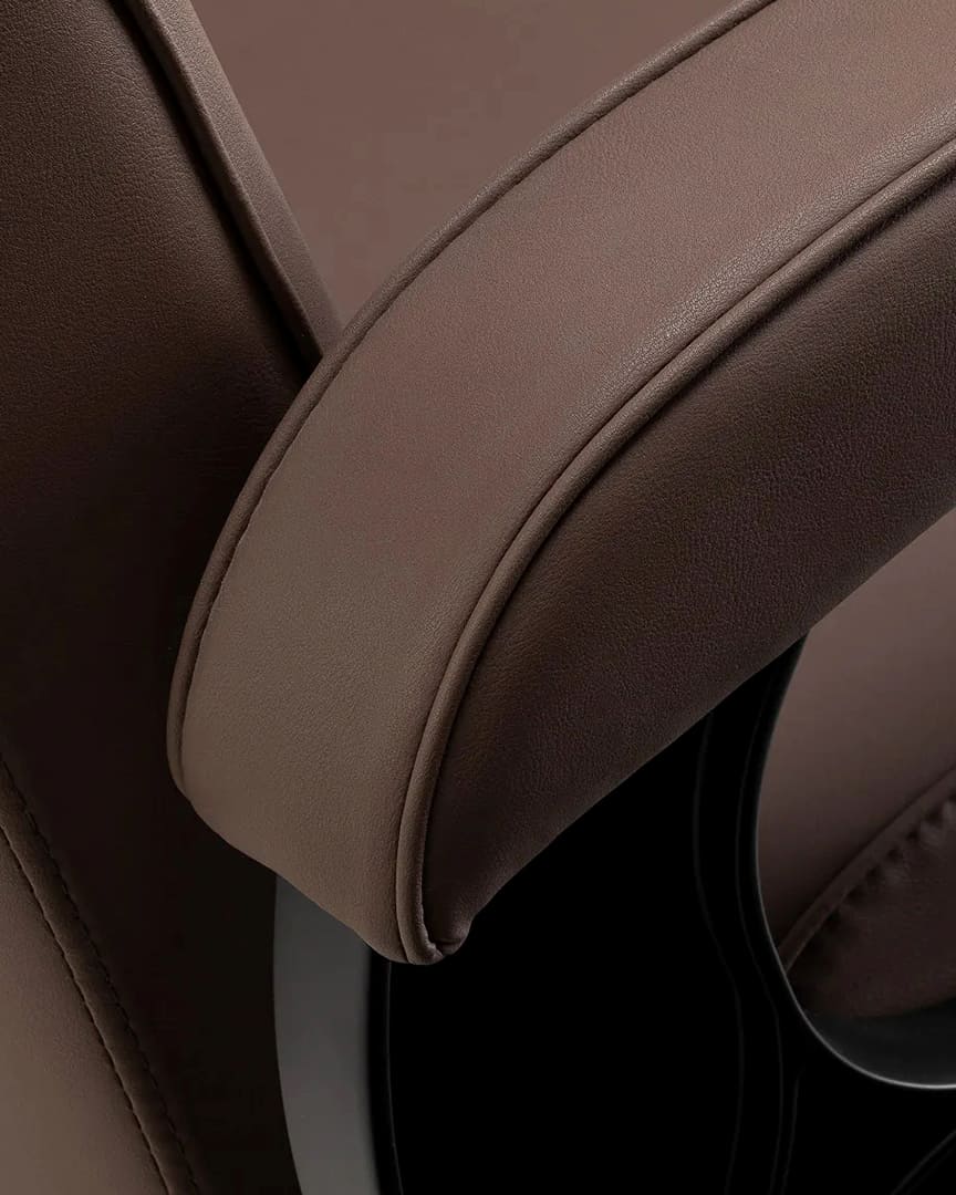 Sillón barbero tapicería marrón y negro Continental Gabbiano reposabrazos