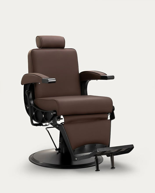 Sillón barbero marrón y negro Continental Gabbiano