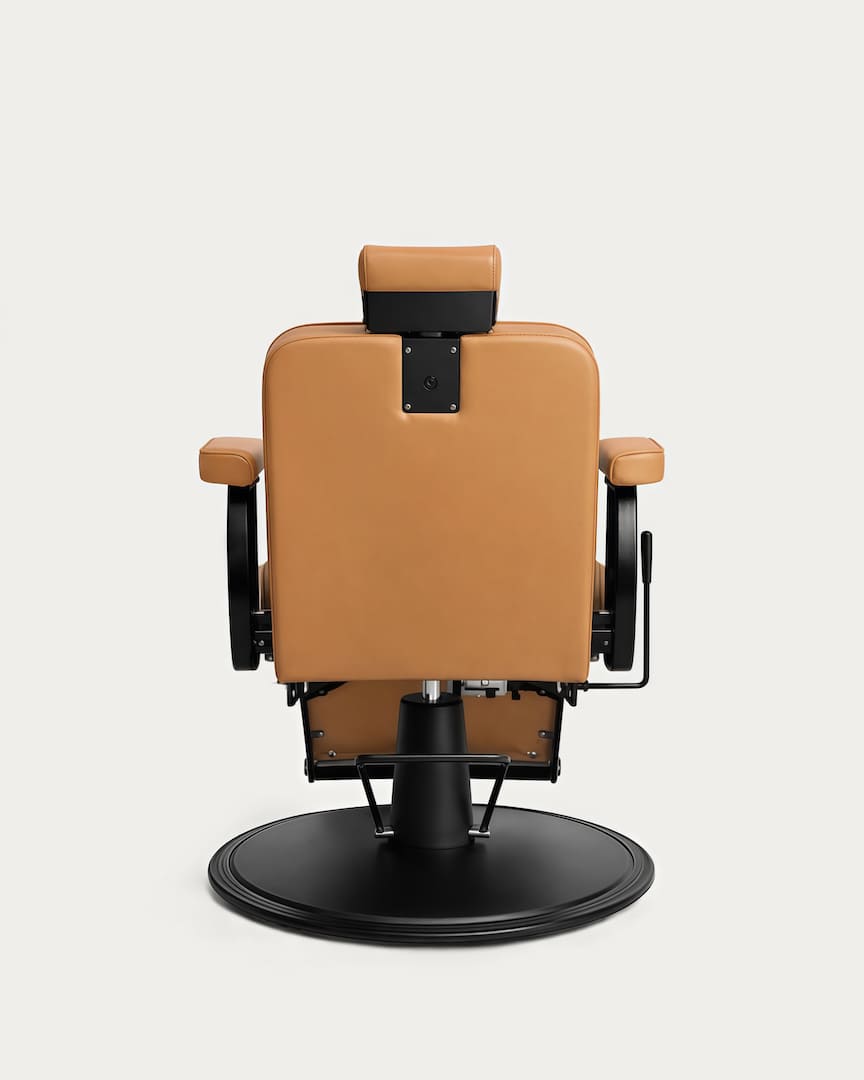 Sillón barbero marrón/camel Pantera económico