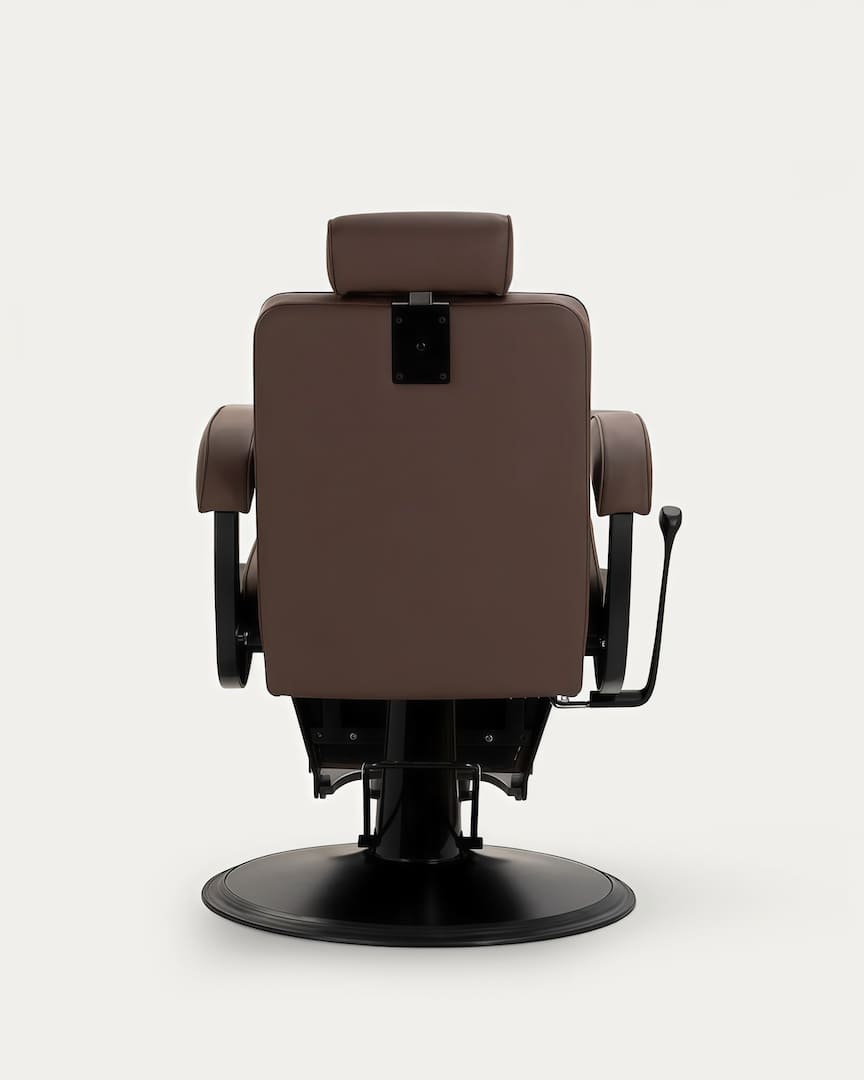 Sillón barbero tapicería marrón y negro Continental Gabbiano