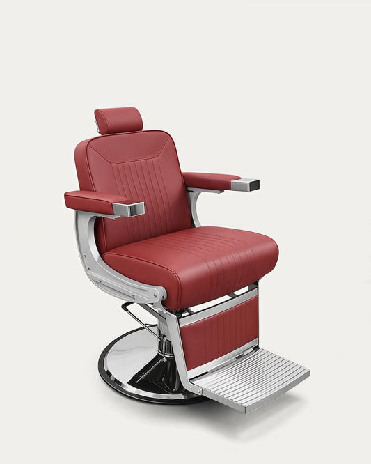 Sillón barbero con tapicería roja moderno Pantera