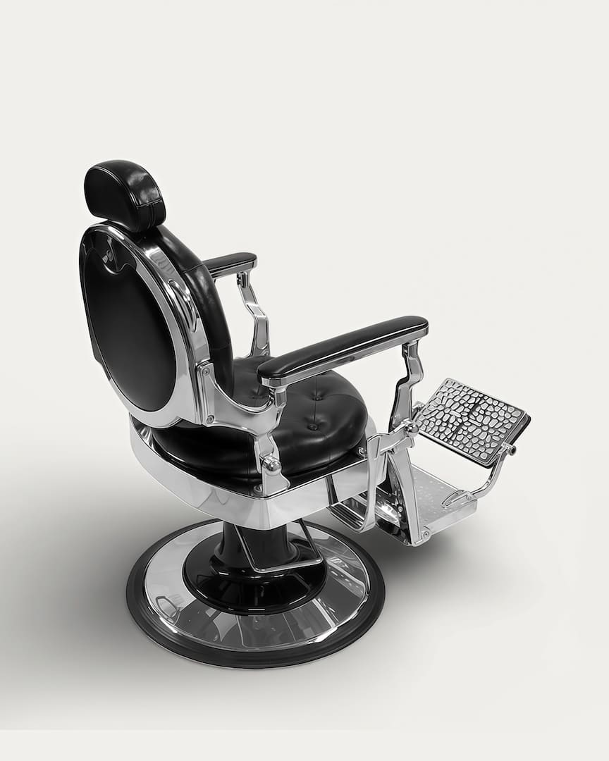 Sillón barbero vintage cromado negro Yaqui