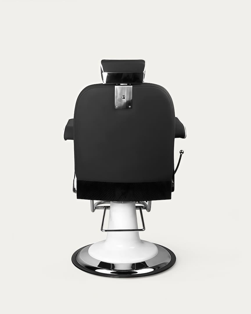 Sillón barbero vintage negro y base blanca Amadeo Gabbiano