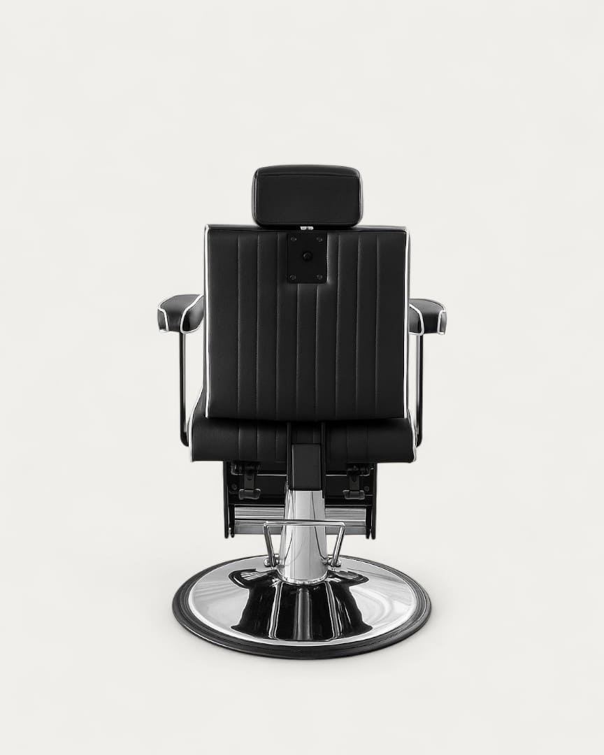 Sillón barbero Caden negro y cromado de MUDI