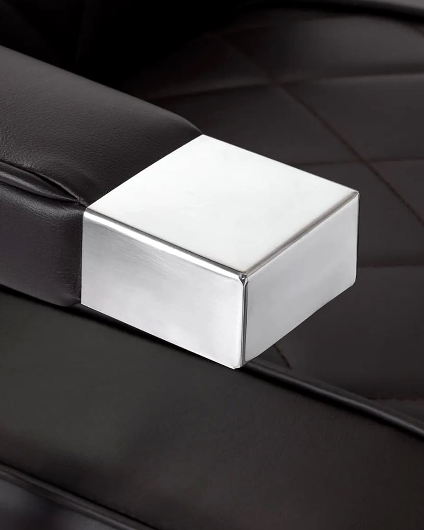 Sillón de barbería marrón BM88066 Hair System reposabrazos