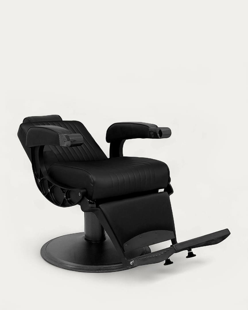 Sillón de barbería Mustang de MUDI tapicería negra