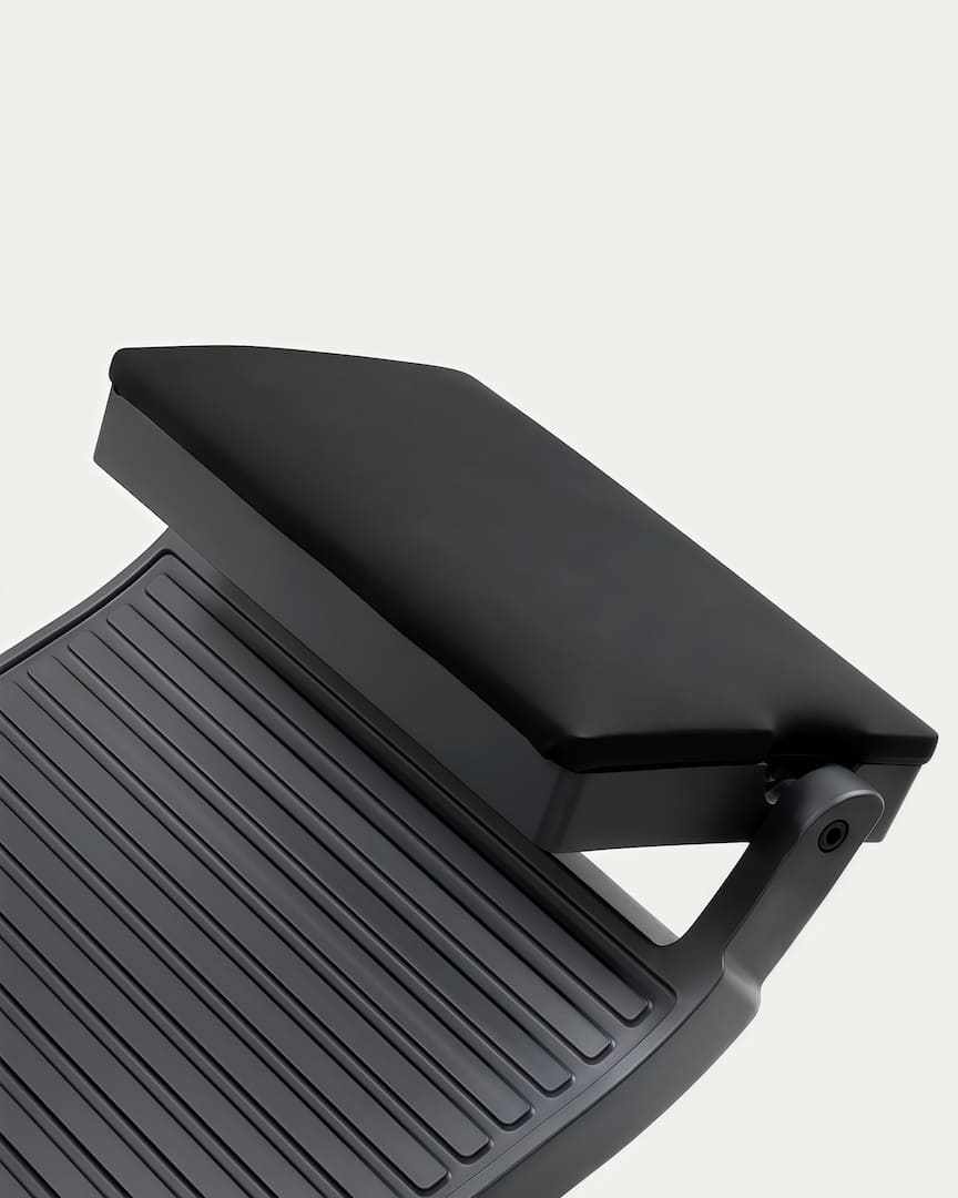 Sillón de barbería negro y gris grafito Bruno Gabbiano reposapiés