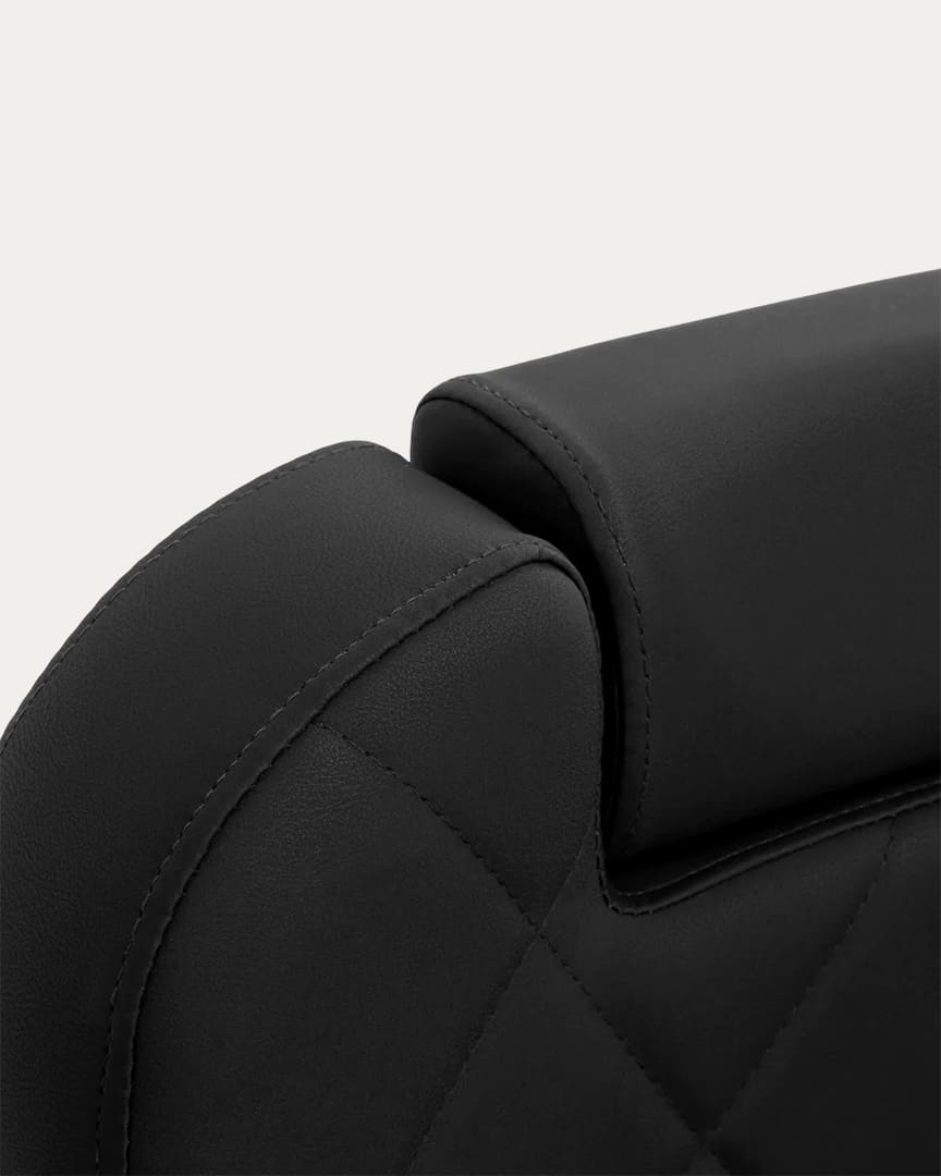 Sillón de barbería negro y gris grafito Bruno Gabbiano tapicería