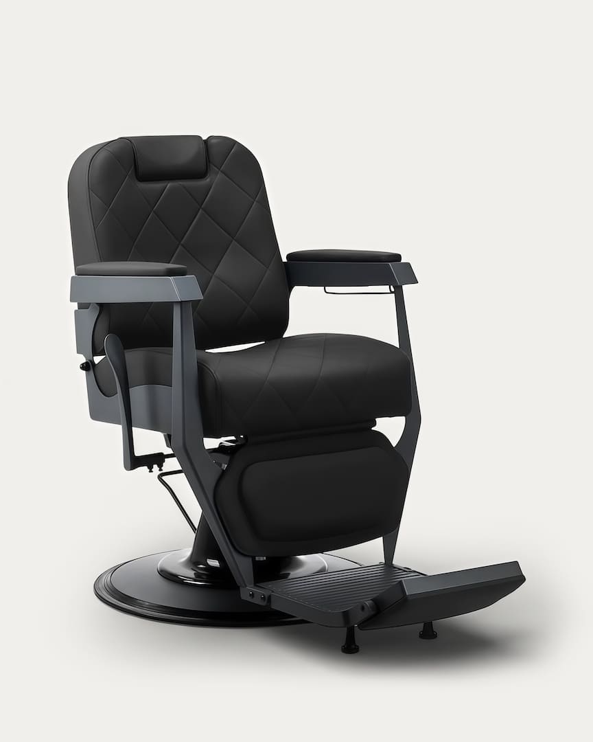 Sillón de barbería negro y gris grafito Bruno Gabbiano