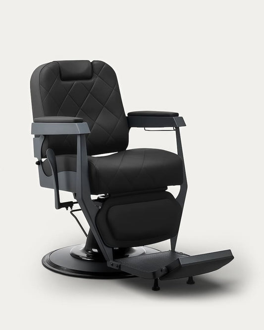 Sillón de barbería negro y gris grafito Bruno Gabbiano