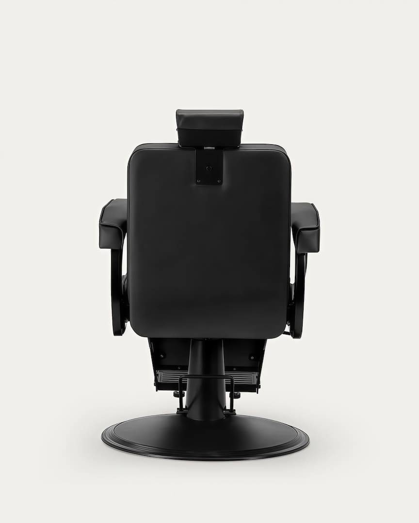 Sillón barbería negro BM88066B Hair System vista posterior