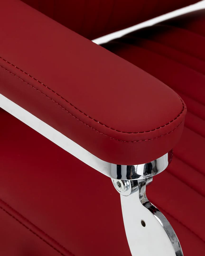 Sillón de barbería rojo Elias Gabbiano reposabrazos