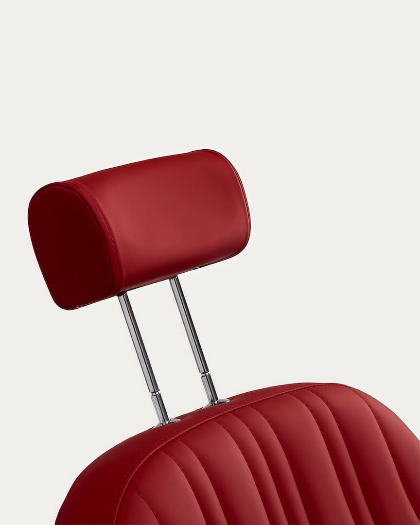 Sillón de barbería rojo Elias Gabbiano reposacabezas extraíble