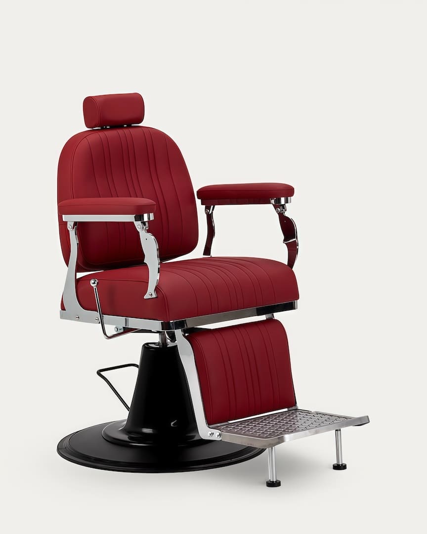 Sillón de barbería rojo Elias Gabbiano