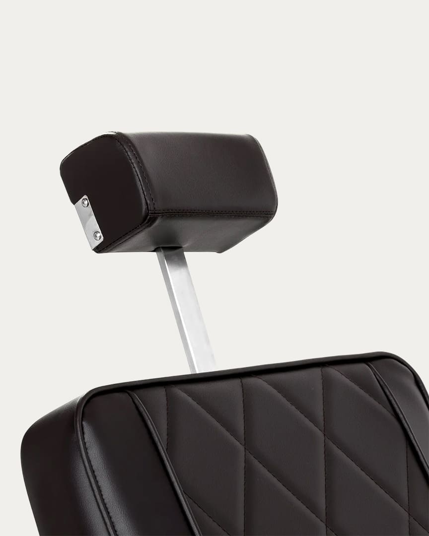 Sillón de barbería marrón BM88066 Hair System reposacabezas extensible