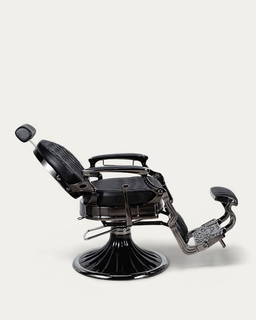 Sillón vintage de barbero negro Kirk BC de Mirplay