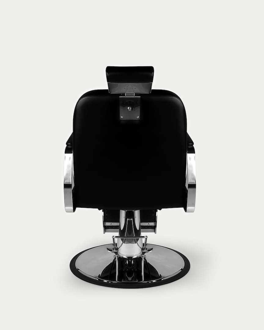 Sillón para barbería vintage negro y cromado Patrizio Gabbiano