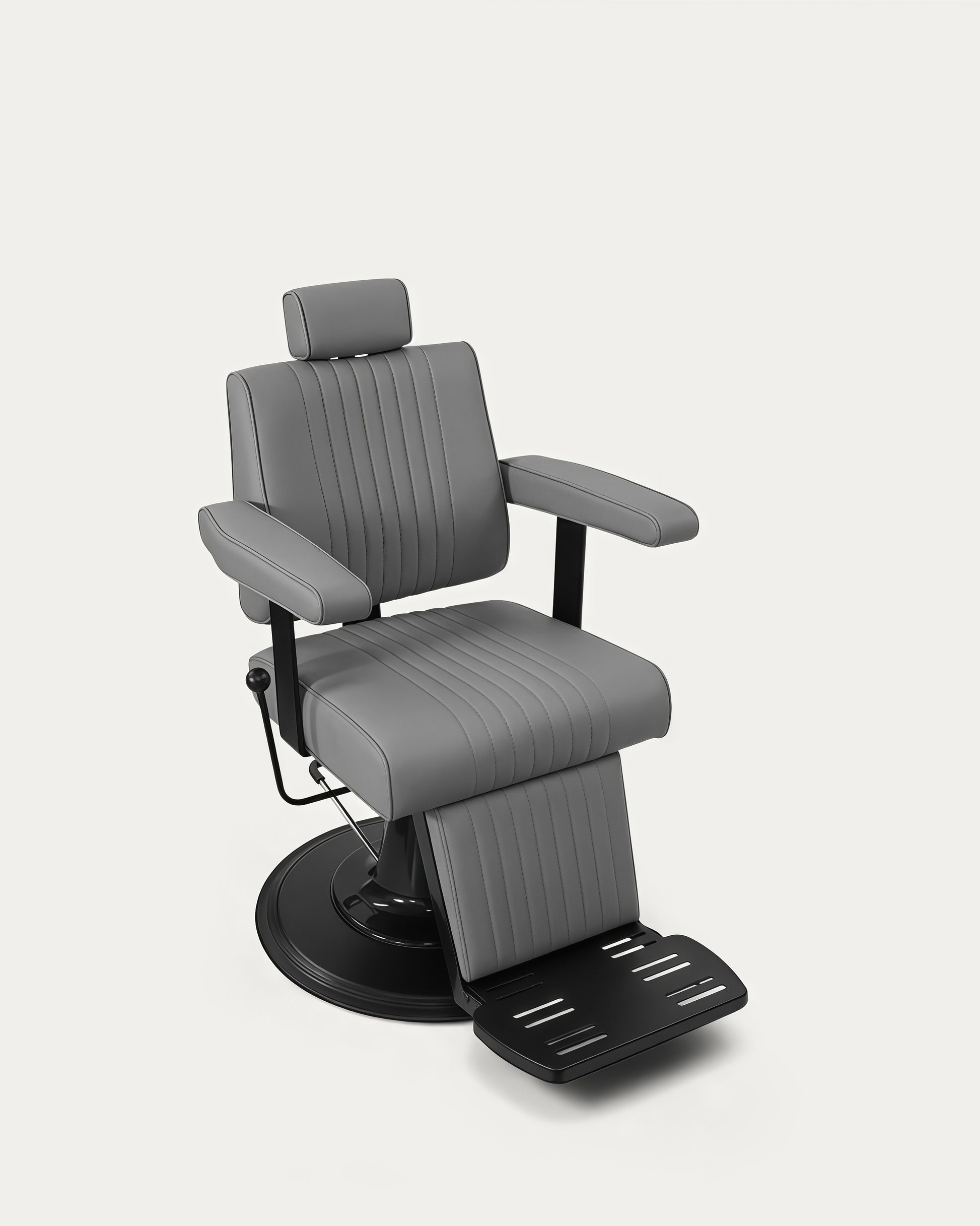 Sillón de barbero antiguo gris negro Lupo