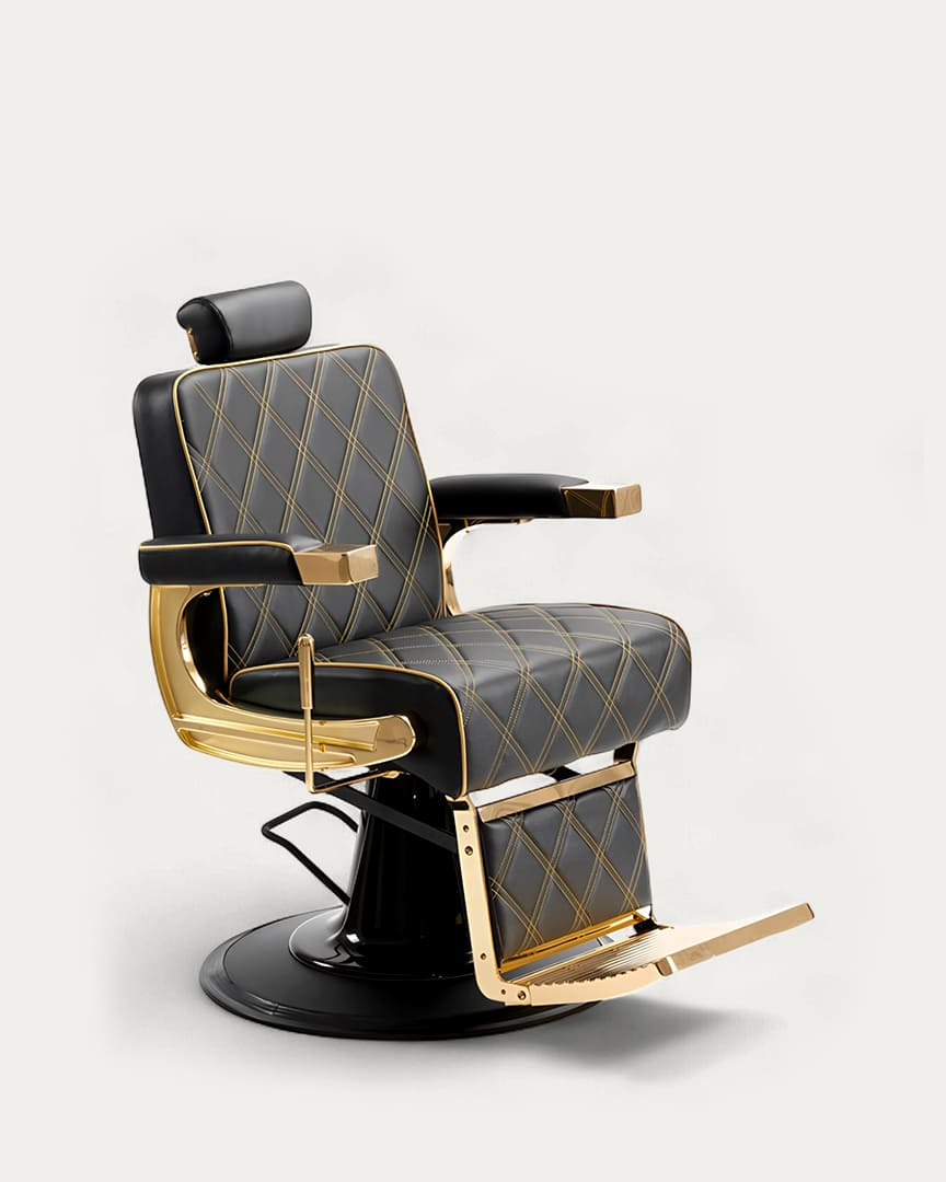 Gon Dduueett Gold sillón de barbería con tapicería negra