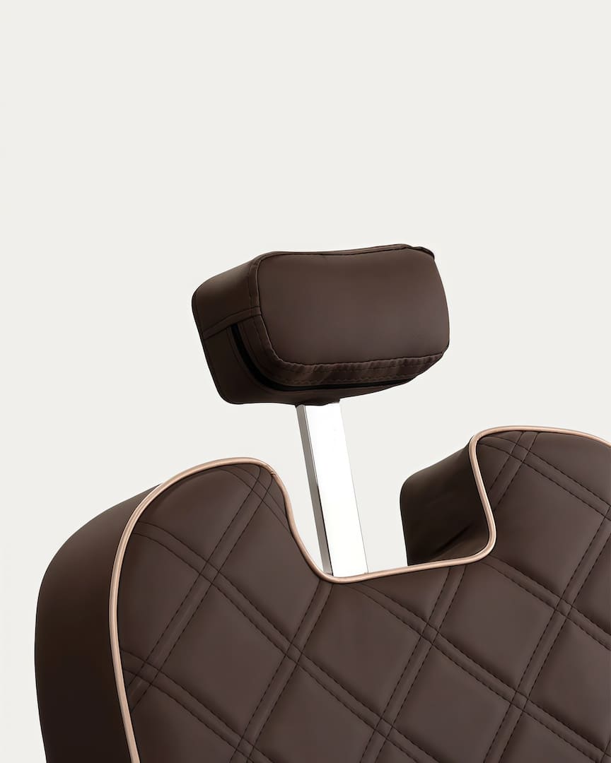 Sillón de barbero marrón Carlos Brown Gabbiano reposacabezas
