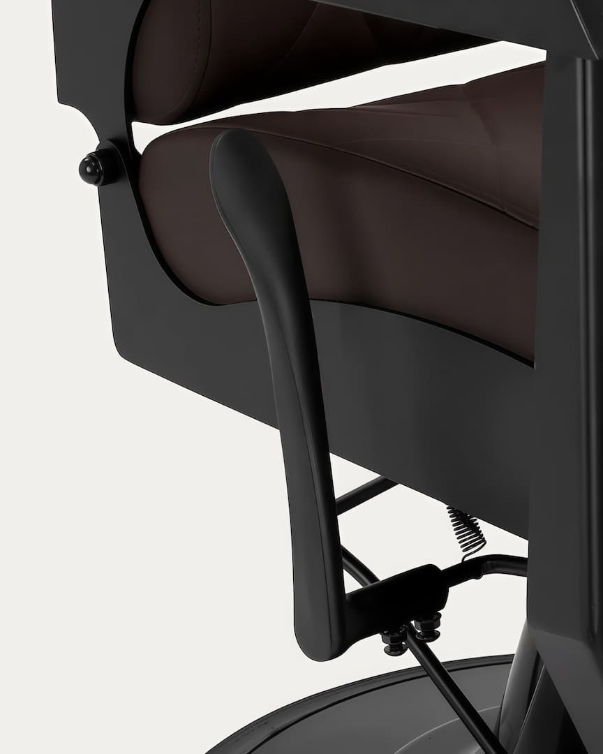 Sillón de barbero marrón moderno Bruno Gabbiano palanca hidráulica