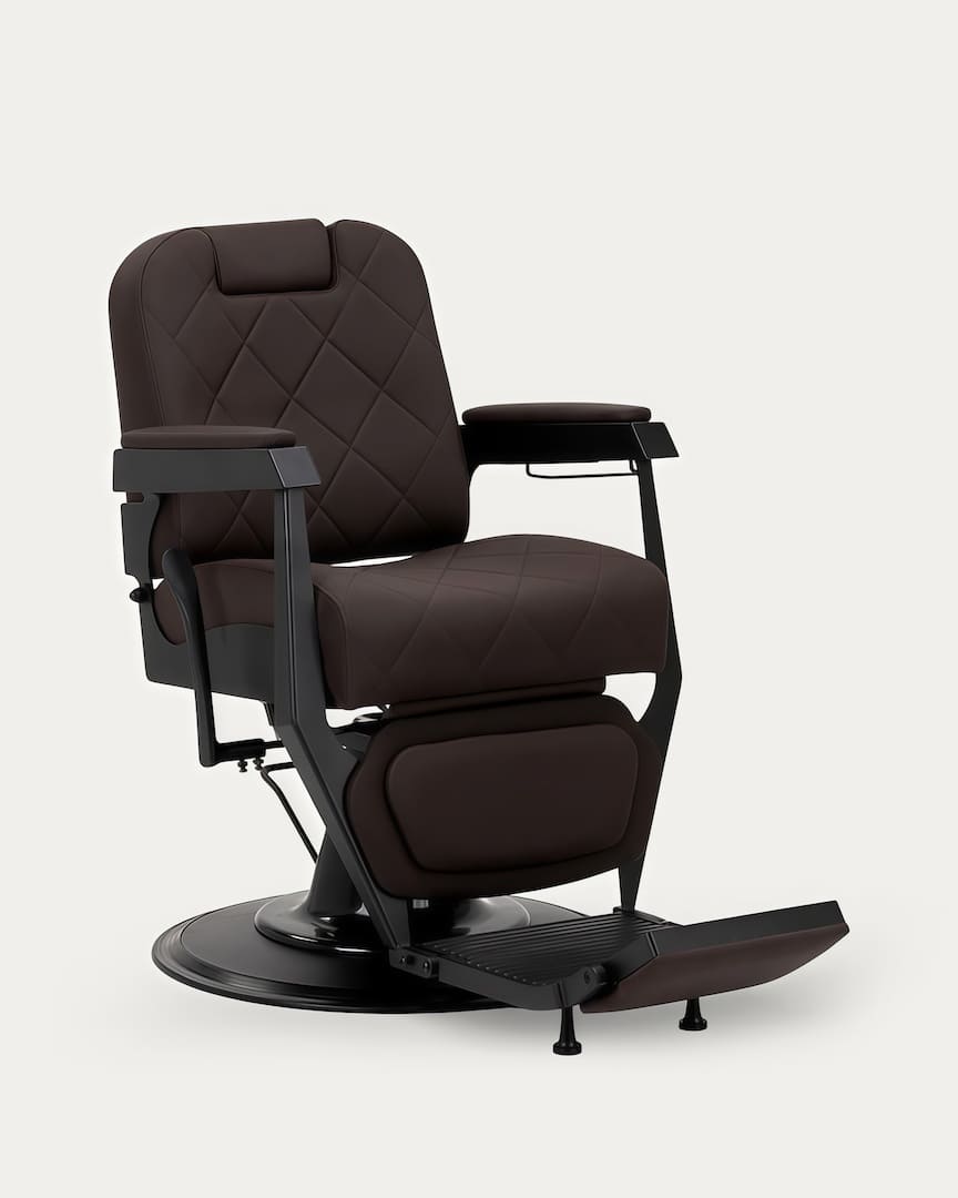 Sillón de barbero marrón moderno Bruno Gabbiano