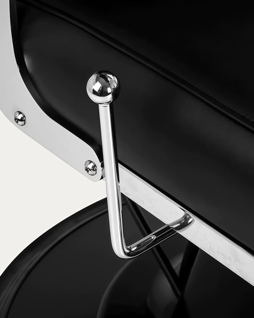 Sillón de barbero negro Elias Gabbiano respaldo reclinable