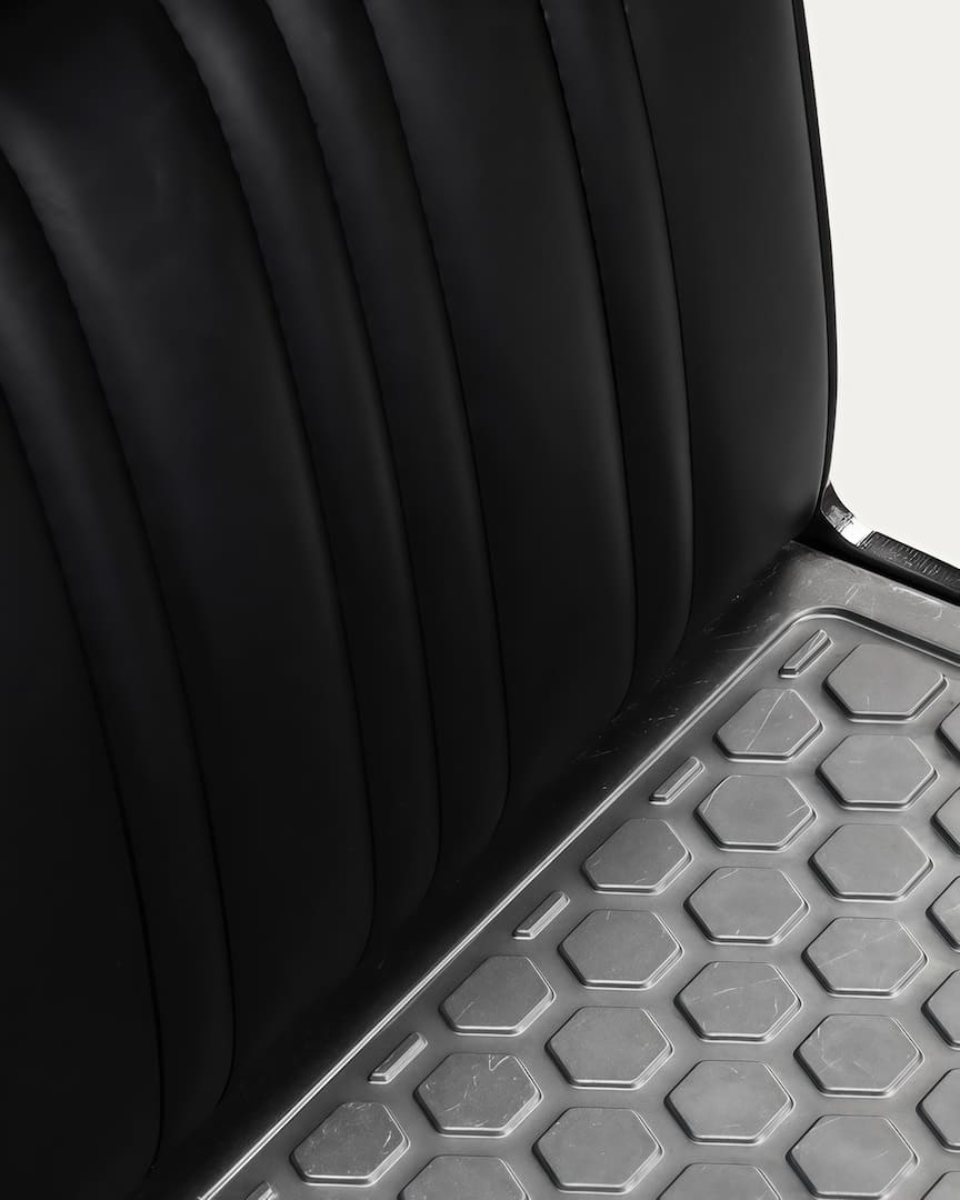 Sillón de barbero negro Elias Gabbiano reposapiés