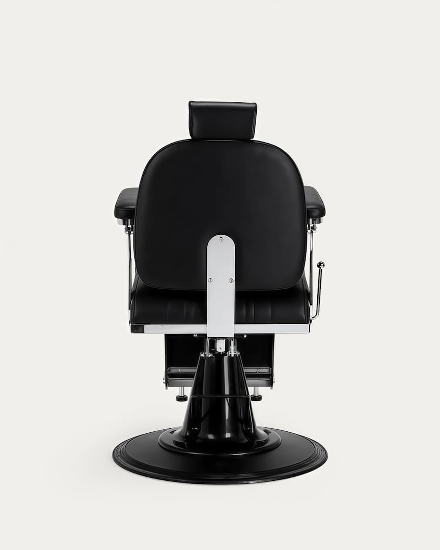 Sillón de barbero negro Elias Gabbiano vistam posterior