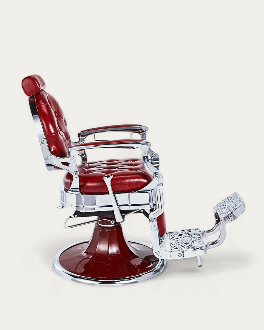 Sillón barbería rojo y cromado Kirk R de Mirplay