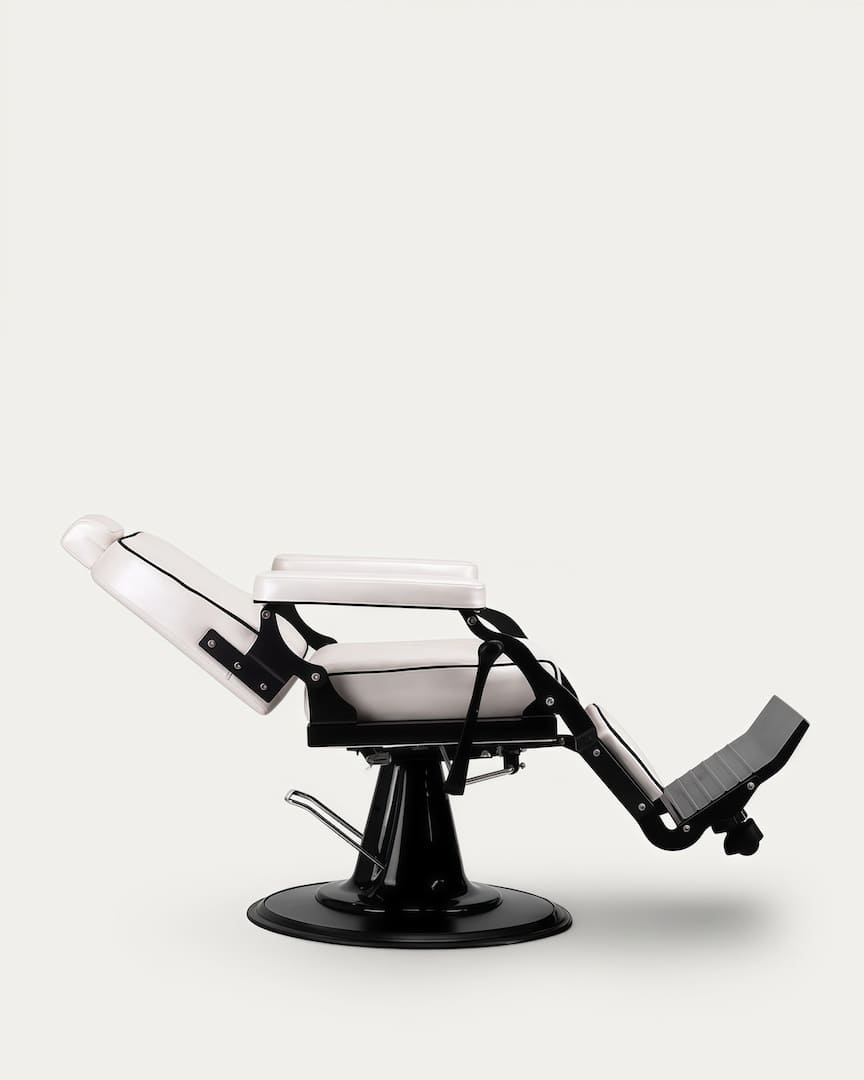 Sillón barbero blanco perla Carlos Extra marca Gabbiano