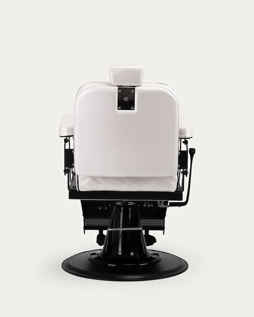 Sillón de barbero blanco perla Carlos Extra Gabbiano