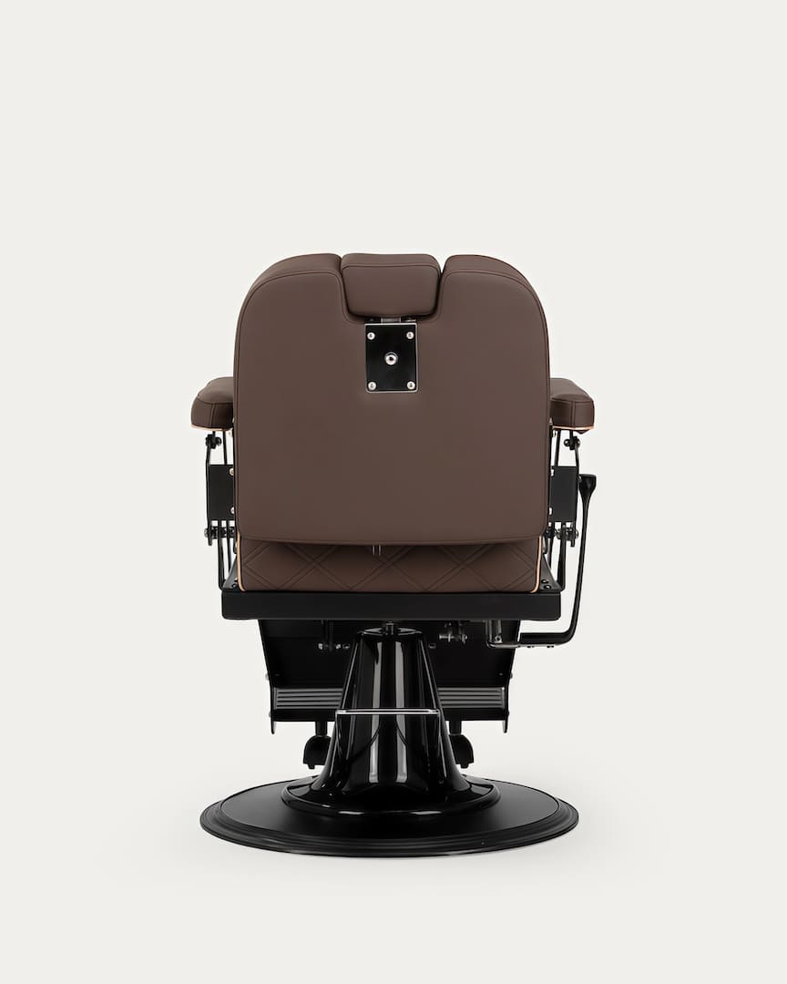 Sillón de barbero con tapicería marrón Carlos Brown Gabbiano