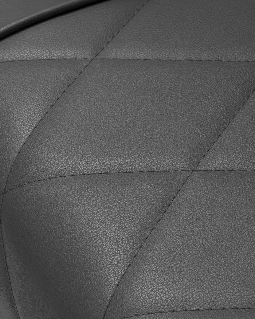 Sillón de peluquero gris BM88066 Hair System tapicería rombos